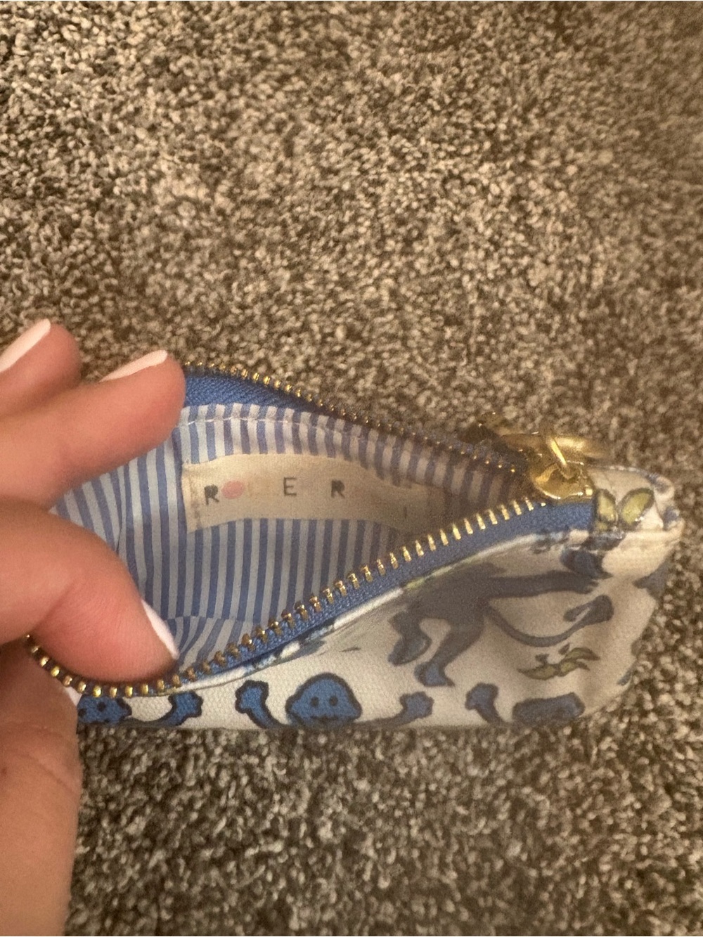 Roller Rabbit Print Coin Pouch Keychain - Picture 2 of 3